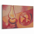 Still Life with Lamp - Warm Modern Wall Art in Red and Orange Tones