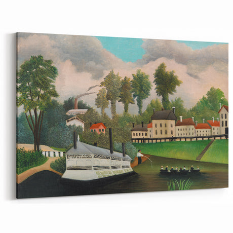 The Laundry Boat - Charming Modern Wall Art with Serene River Scene