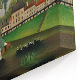 The Laundry Boat - Charming Modern Wall Art with Serene River Scene