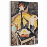 Vaudeville Acrobats - Playful Modern Wall Art in Vintage Tones