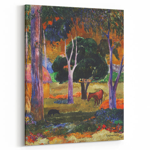 Modern Wall Art - Abstract Landscape with Horse & Pig | Contemporary Art