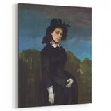 Realism Art Prints - Woman in a Riding Habit by Gustave Courbet Canvas Art