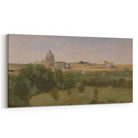Realism Art Prints - View of Rome from Monte Pincio Landscape Canvas