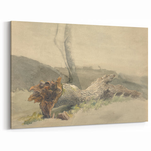 Realism Art Prints - The Fallen Tree Nature Study Canvas Art Print