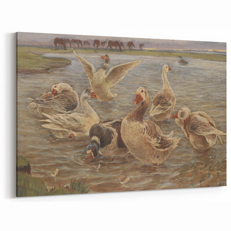 Geese on Saltholm by Philipsen: Rustic Impressionist Wildlife Wall Art