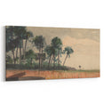 Realism Art Prints - Serene Palm Trees Landscape on Canvas and Acrylic