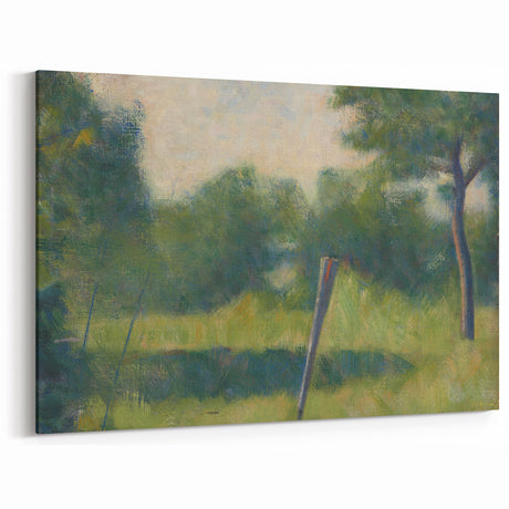 Landscape with Stake by Seurat: Peaceful Impressionist Wall Art Print