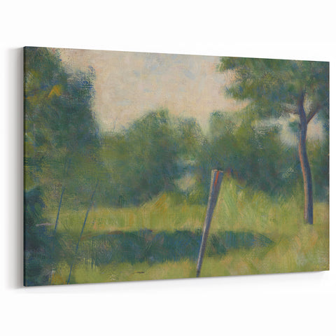 Landscape with Stake by Seurat: Peaceful Impressionist Wall Art Print