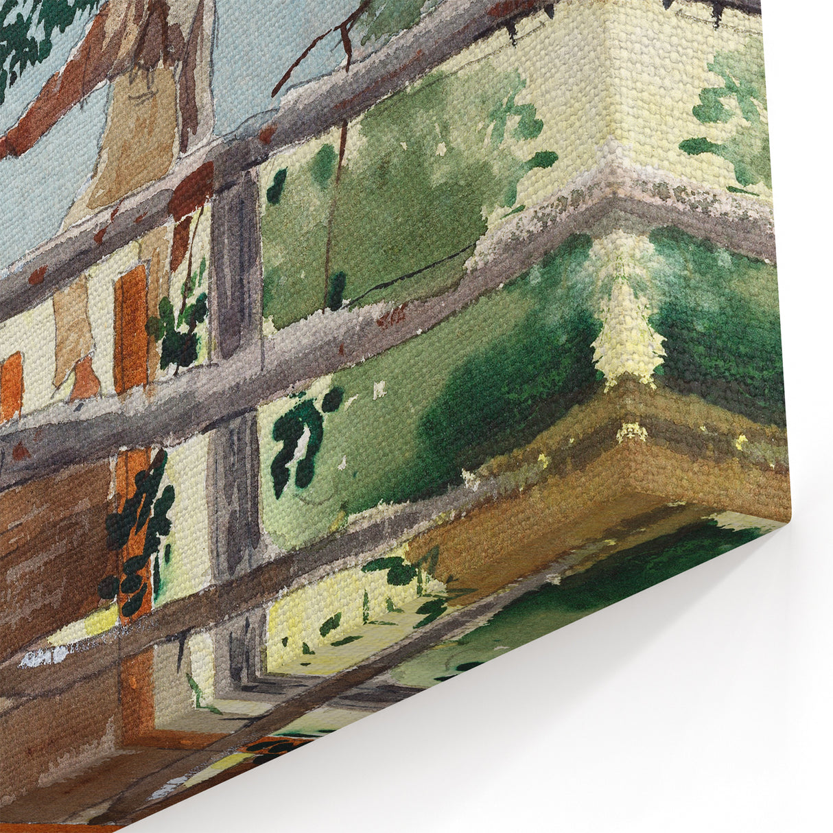 Realism Art Prints - Nostalgic Countryside Scene with Children on Canvas