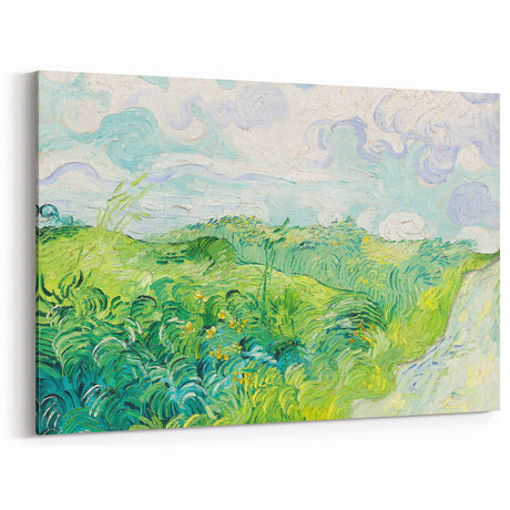Green Wheat Fields by Van Gogh: Lush Impressionist Landscape Wall Art