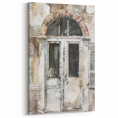 Rustic Italian Door Canvas - Vintage Architecture Wall Art Decor Print
