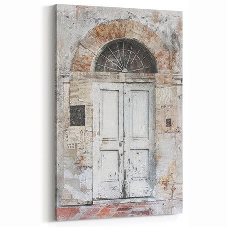Vintage Italian Door Art - Rustic Architecture Canvas Wall Print