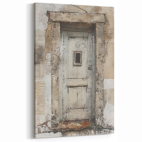 Rustic Italian Door Canvas Art - Vintage Weathered Door Wall Decor