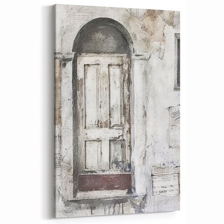 Rustic Arched Italian Door Canvas - Vintage Architectural Wall Print