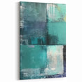Textured Abstract Strokes - Teal, Aqua, and Navy Blue Wall Art