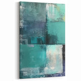 Textured Abstract Strokes - Teal, Aqua, and Navy Blue Wall Art