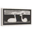 Modern Gazelle Wall Art - Minimalist Black and White Contemporary Decor