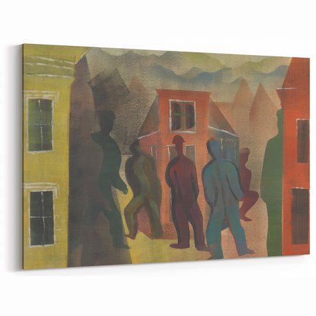 Modern Urban Street Scene Wall Art - Colorful Abstract Cityscape Decor