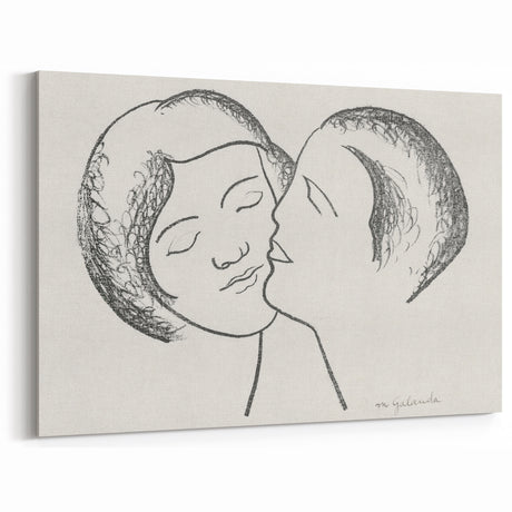 Minimalist Lovers Wall Art - Black and White Romantic Modern Decor