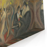 Abstract Paris Café Wall Art - Modern Warm Toned Social Scene Decor
