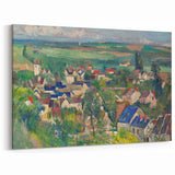 Panoramic Village Landscape Wall Art - Vibrant Modern Countryside Decor