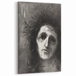 Expressive Monochrome Wall Art - Emotional Portrait by Odilon Redon