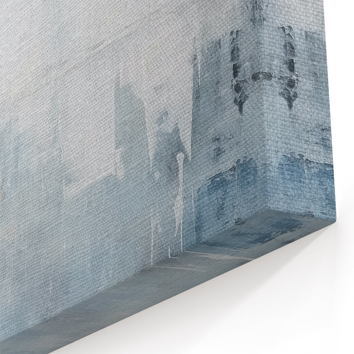 Winter Wonderland Abstract Strokes Art – Soft Blue and White Canvas Print