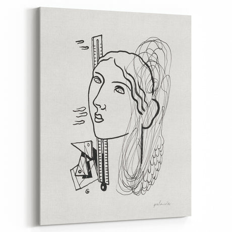 Modern Wall Art - Abstract Black & White Woman Illustration for Minimalist Decor