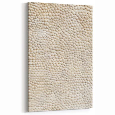 Textured Pebble Abstract Art - Cream and Beige Tactile Canvas Print