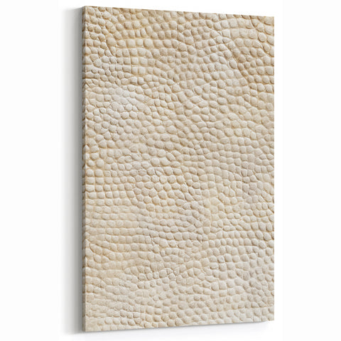 Textured Pebble Abstract Art - Cream and Beige Tactile Canvas Print