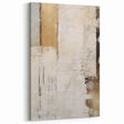 Modern Minimalist Abstract Art - Beige and White Line Canvas Print