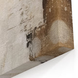 Modern Minimalist Abstract Art - Beige and White Line Canvas Print