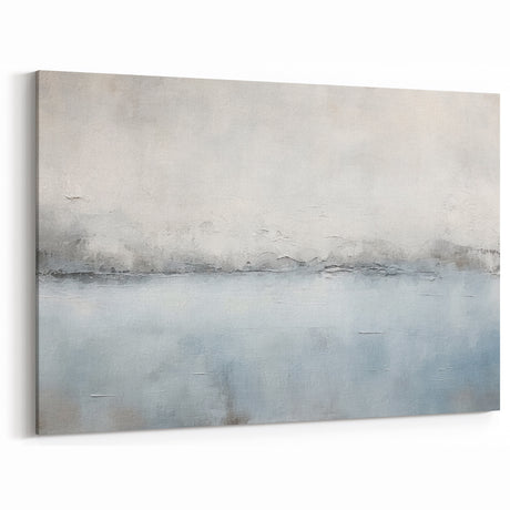 Minimalist Seascape Abstract Art - Calm Blue and Gray Horizon Print