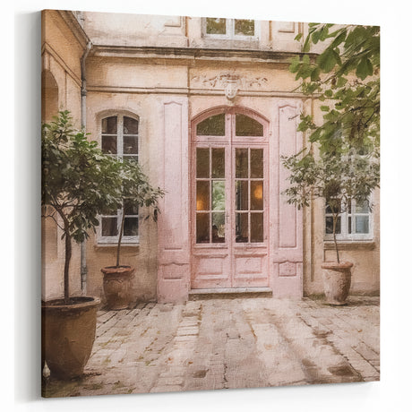 Vintage French Door Wall Art - Parisian Doorway Canvas Print