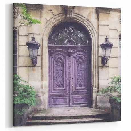 Parisian Doorway Canvas - Vintage French Door Framed Art Print