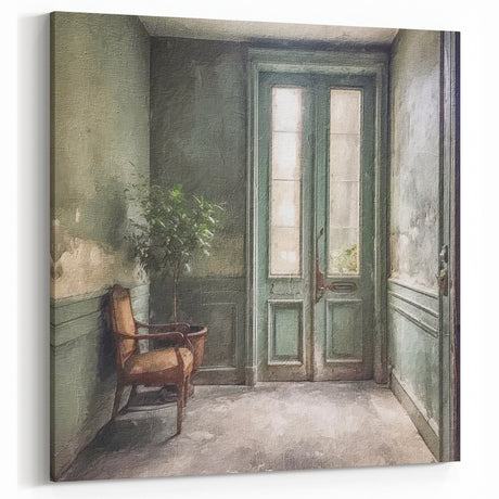French Doorway Canvas Print - Vintage Parisian Door Wall Art