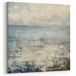 Misty Abstract Line Art - Coastal Serenity Canvas Print