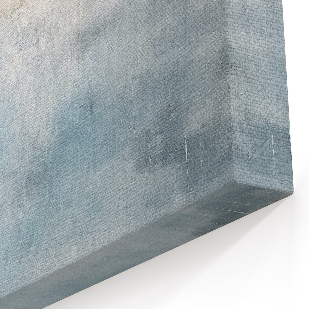 Ethereal Abstract Line Art - Misty Blue and White Canvas Print