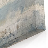 Misty Coastal Abstract Line Art - Blue and Beige Canvas Print