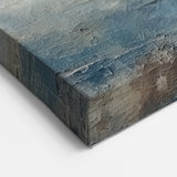 Misty Coastal Abstract Line Art - Blue and Beige Canvas Print