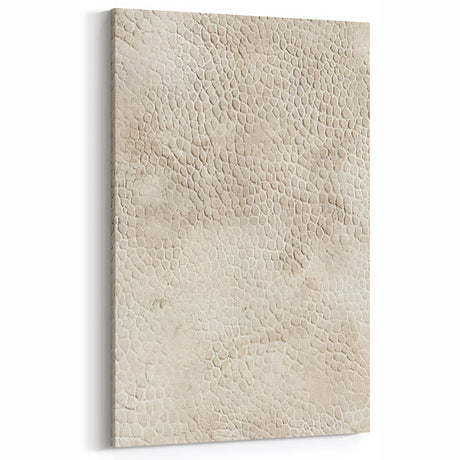 Textured Abstract Line Art - Beige and Cream Organic Canvas Print