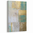 Vintage Charm Abstract Line Art - Teal and Gold Canvas Print
