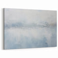Minimalist Misty Abstract Line Art - Blue and White Canvas Print