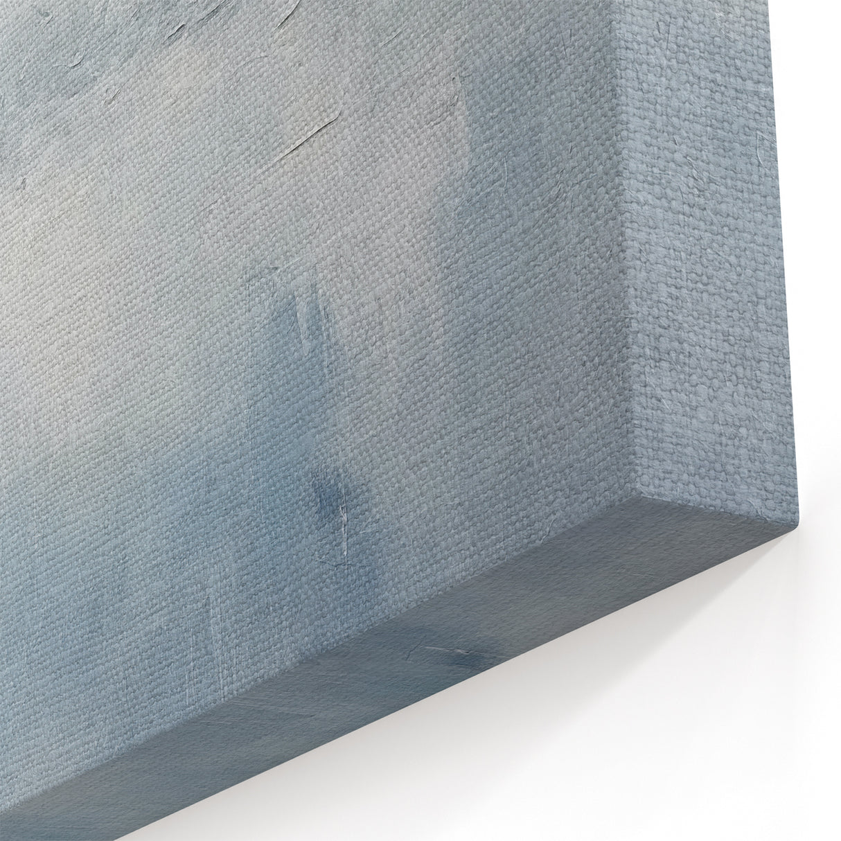 Minimalist Misty Abstract Line Art - Blue and White Canvas Print