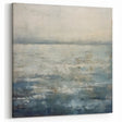 Misty Coastal Abstract Line Art - Blue and Gray Canvas Print
