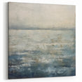 Misty Coastal Abstract Line Art - Blue and Gray Canvas Print