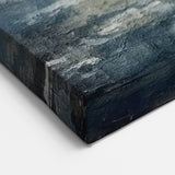 Misty Coastal Abstract Line Art - Blue and Gray Canvas Print