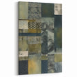 Patchwork Geometric Abstract Art - Deep Green and Blue Canvas Print