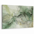 Fluid Green Abstract Line Art - Natural Flow Canvas Print