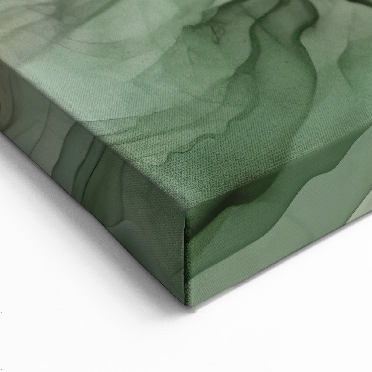 Fluid Green Abstract Line Art - Natural Flow Canvas Print